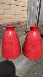 Set rode bloempotten / vazen, Ophalen, Gebruikt, Aardewerk of Porselein, Minder dan 50 cm