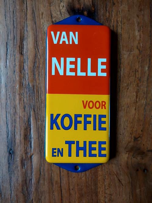 Emaille deurpostje van nelle,  lees omschrijving, Verzamelen, Merken en Reclamevoorwerpen, Zo goed als nieuw, Reclamebord, Ophalen of Verzenden