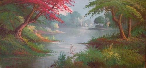 Prachtig (beschadigd) Indisch schilderij (2), Antiek en Kunst, Kunst | Schilderijen | Modern, Ophalen