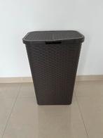 Rattan wasmand met deksel -kunststof - bruin, Ophalen of Verzenden, Zo goed als nieuw