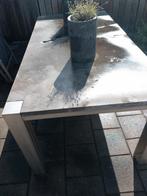 Tuintafel rvs onderstel met stenenblad, Tuin en Terras, Ophalen of Verzenden, Zo goed als nieuw, Rechthoekig, Rvs