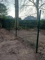 Dubbelstaafs hekwerk groen 180x250 + palen en koppelingen, Ophalen, Zo goed als nieuw, IJzer