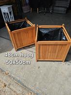 Bloembakken 50cmx50cmx50cm, Tuin en Terras, Bloembakken en Plantenbakken, Ophalen, Zo goed als nieuw, Minder dan 60 cm