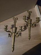 Antieke vergulde kandelaars, Ophalen of Verzenden, Koper of Brons