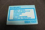 Suzuki GSX750F 1988 motorfiets  handleiding owner's manual, Motoren, Handleidingen en Instructieboekjes, Ophalen of Verzenden