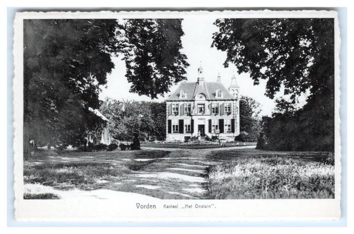 Vorden, Kasteel "Het Onstein", Verzamelen, Ansichtkaarten | Nederland, Ongelopen, Gelderland, 1940 tot 1960, Verzenden