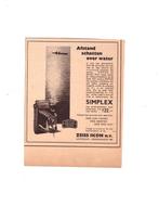 Simplex camera,. Zeiss Ikon, advertentie 1936, Verzamelen, Verzenden, Zo goed als nieuw, Overige typen