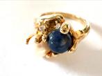 Ring met glasparel en lapislazuli, Overige materialen, Gebruikt, Met edelsteen, Ophalen of Verzenden