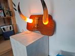 vintage koeienhoorn wandlamp, Ophalen of Verzenden, Gebruikt