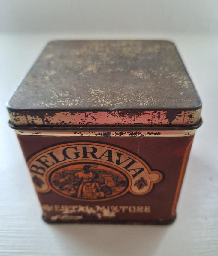 Vintage Belgravia tabak oriental mixture blik, Verzamelen, Blikken, Gebruikt, Overige, Ophalen of Verzenden