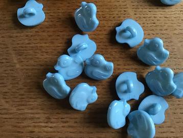 22 eenden knopen - blauw - kunststof - eend knoop - NIEUW beschikbaar voor biedingen