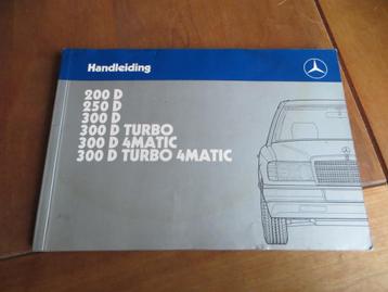 Instructieboek Mercedes W124 diesel 200 D t/m 300 D Turbo 87 beschikbaar voor biedingen