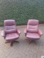 Bruine/bordeauxrode stoelen, Ophalen, Gebruikt, Minder dan 75 cm, Hout