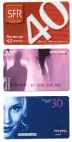 Zwitserland, 3 prepaid telefoonkaarten, Buitenland, Verzenden