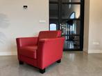 Rode leren fauteuil -  als nieuw!, Xx, Xx, Ophalen of Verzenden, 75 tot 100 cm
