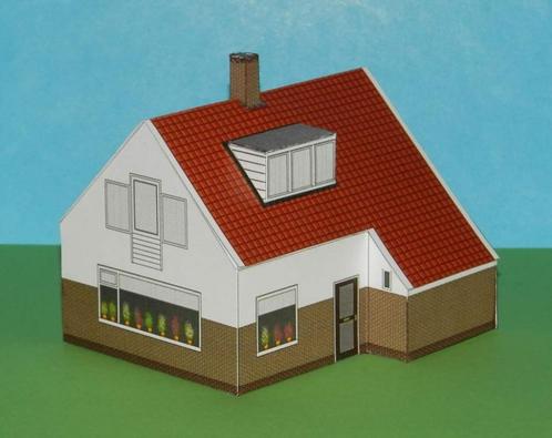 Vrijstaand huis in 1:100 (FoW e.d.) papieren bouwplaat, Hobby en Vrije tijd, Wargaming, Nieuw, Historisch, Toebehoren, Geverfd