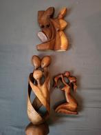 Houten Beelden Set - Moeder, Kind, Echtpaar, Familie, Antiek en Kunst, Ophalen of Verzenden