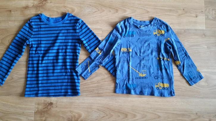 2 blauwe longsleeves maat 110, Kinderen en Baby's, Kinderkleding | Maat 110, Gebruikt, Jongen, Shirt of Longsleeve, Ophalen of Verzenden