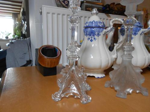 mooie glazen kandelaar, Antiek en Kunst, Antiek | Glas en Kristal, Ophalen of Verzenden