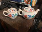 2 oude theekannetjes boerenbont, Ophalen of Verzenden