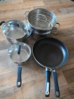 Pannenset Tefal & Masterchef - zgan, Ophalen of Verzenden, Zo goed als nieuw, Rvs, Pannenset