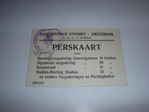 Perskaart Eucharistisch Congres Amsterdam oktober 1922, Antiek en Kunst, Curiosa en Brocante, Verzenden