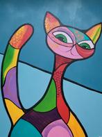 Vrolijke KAT. OP CANVAS, Ophalen of Verzenden