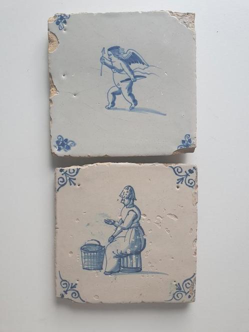Marktkoopvrouw en cupido, Antiek en Kunst, Antiek | Wandborden en Tegels, Verzenden