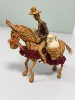 Handgemaakt vintage rieten ezel met rijder folkloristisch, Antiek en Kunst, Ophalen of Verzenden