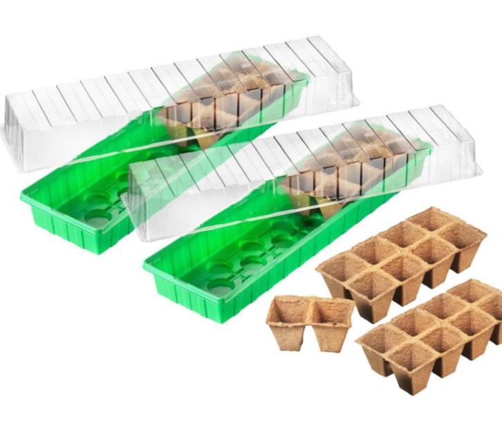 Kweekkasje 54x15x12 set van 2 stuks a 18 potjes, Tuin en Terras, Kweekspullen, Nieuw, Kweekkast, Ophalen