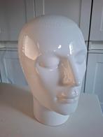 Vintage Keramiek Hoofd - Koptelefoon Display, Antiek en Kunst, Curiosa en Brocante, Ophalen of Verzenden