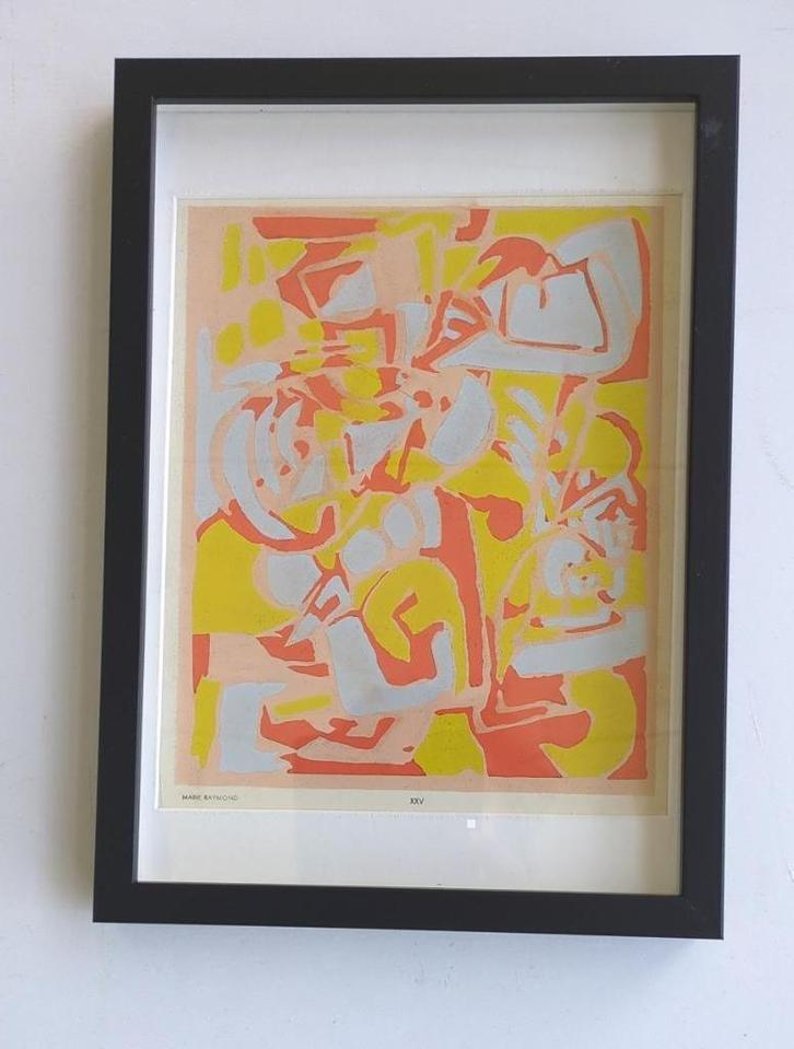 Marie Raymond color pochoir 1952, Antiek en Kunst, Kunst | Litho's en Zeefdrukken, Ophalen of Verzenden