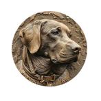 Vintage aluminium ronde bordjes Honden (20x20cm), Huis en Inrichting, Woonaccessoires | Wanddecoraties, Ophalen of Verzenden, Nieuw