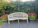 Teak Houten Bank - Halve Rond, Overige materialen, Gebruikt, Tuin, Ophalen of Verzenden
