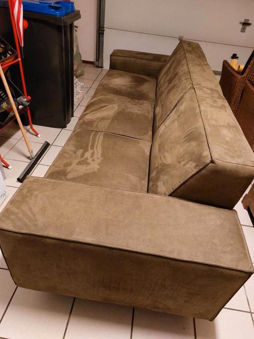 Luxe Montèlbank donkergroen 3,5-zits microleder, Huis en Inrichting, Banken | Sofa's en Chaises Longues, Zo goed als nieuw, 75 tot 100 cm