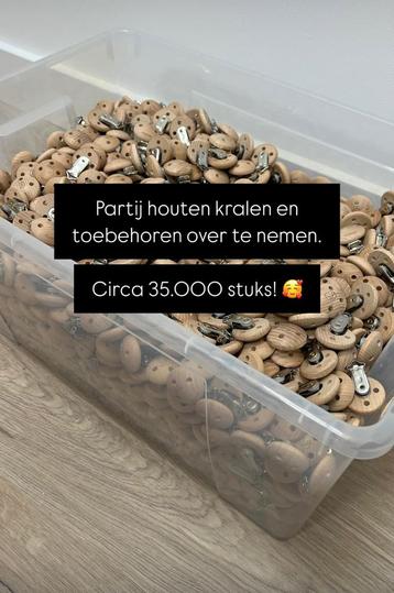 Speenkoord / clips / houten kralen / beads / +-35.000 stuks! beschikbaar voor biedingen