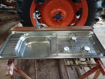 3 pits Kookplaat/ wasbak, retro Camper Caravan Boot beschikbaar voor biedingen