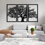 Groot drieluik "Tree of Life" - Lasercut - Mat zwart - NIEUW, 50 tot 75 cm, Nieuw, Ophalen of Verzenden, Schilderij