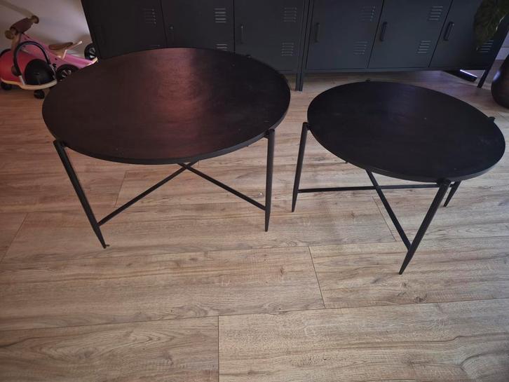 Pronto Wonen metalen salontafels - set van 2, Huis en Inrichting, Tafels | Bijzettafels, Zo goed als nieuw, Rond, Minder dan 45 cm