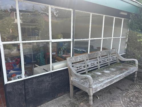 Vintage raampartij voor tuinhuis metaal, Doe-het-zelf en Verbouw, Glas en Ramen, Gebruikt, Overige typen, 160 cm of meer, Minder dan 80 cm