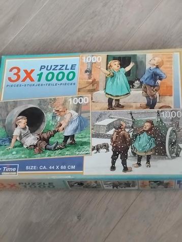 3 Puzzels Ot en Sien - Oud Hollands Tafereel beschikbaar voor biedingen