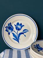 8 blauw witte borden met tulp Badonviller, Huis en Inrichting, Keuken | Servies, Bord(en), Ophalen of Verzenden