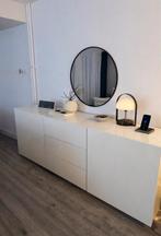 Moderne hoogglans witte dressoir met opbergruimte, Huis en Inrichting, Kasten | Dressoirs, Ophalen, Kunststof, Gebruikt, 200 cm of meer