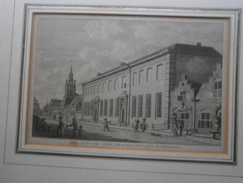 Hoogstraat Rotterdam, Gravure Gast/DOL en Oudevrouwenhuis, Antiek en Kunst, Kunst | Etsen en Gravures, Ophalen