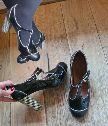 Geweldige Nenomic Mary Janes lak pumps met geblokte hakken m beschikbaar voor biedingen