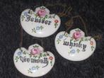 Whisky, Jenever, Vermouth Porselein Karaf Labels, Ophalen
