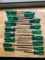 Bahco set schroevendraaiers 16x plat Groen, Ophalen of Verzenden, Gebruikt
