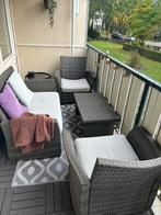 Loungeset tuin, Ophalen, 4 zitplaatsen, Kunststof, Gebruikt