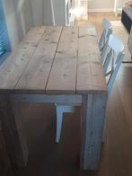 Steigerhouten Tafel + 4 Ikea Stoelen, Gebruikt, Grenenhout, Landelijk, 150 tot 200 cm