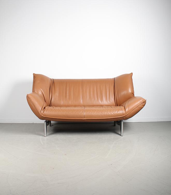 1x Leolux Tango 2-zits/192cm Bank Cognac Leer – Gepolijst, Niet ingevuld, Gebruikt, 150 tot 200 cm, Niet ingevuld